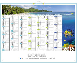 Calendriers publicitaires paysages, Exotique 1