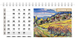 Chevalet calendrier publicitaire peinture, Chevalet Paysages et Peintures 17