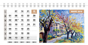 Chevalet calendrier publicitaire peinture, Chevalet Paysages et Peintures 21