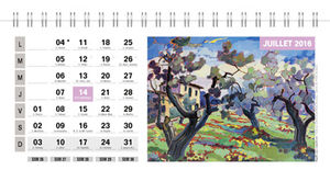 Chevalet calendrier publicitaire peinture, Chevalet Paysages et Peintures 6