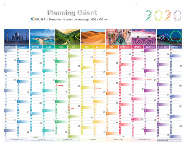 Calendrier Effaçable | Planning mural | 500 x 700 cm