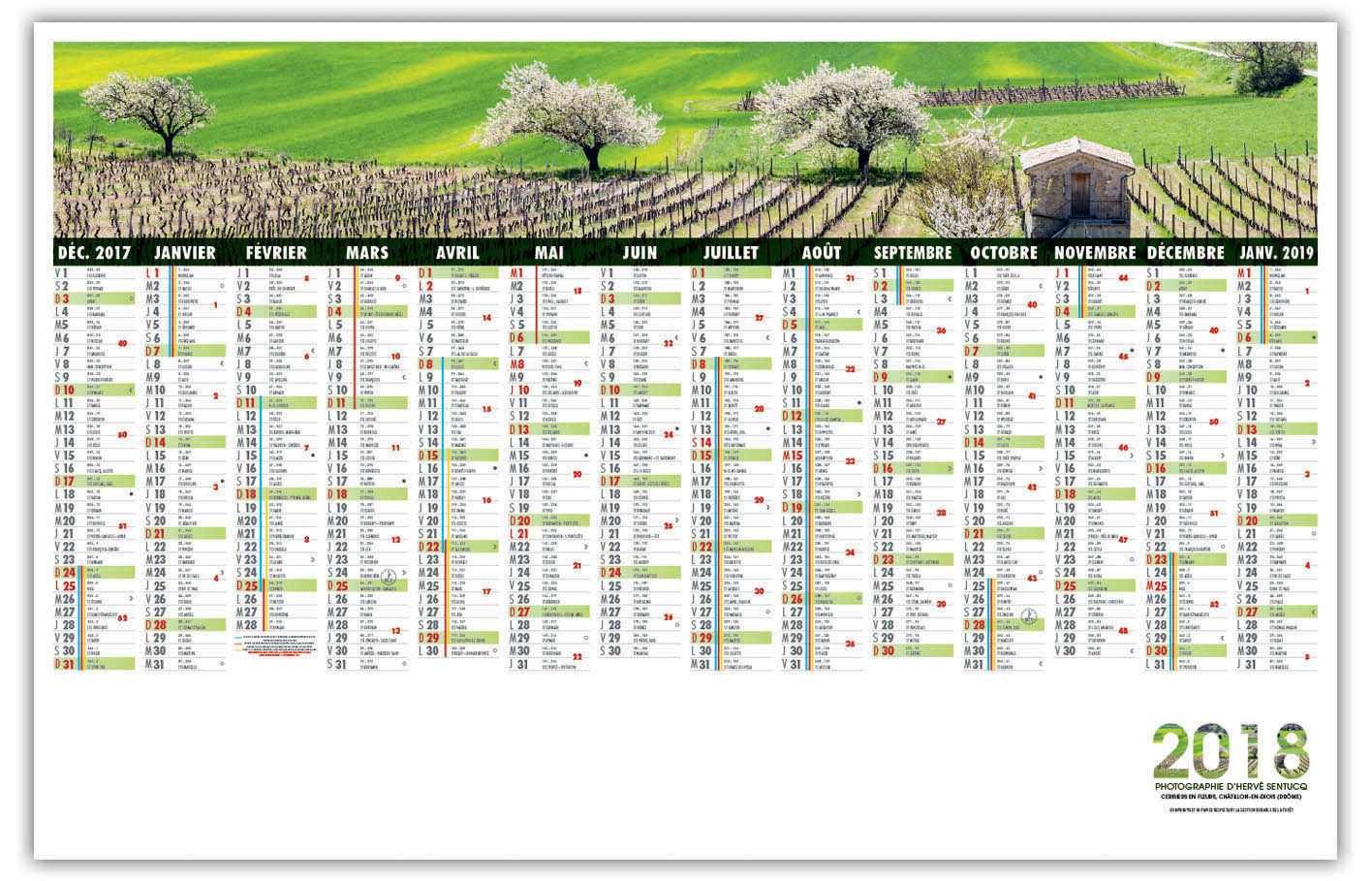 Calendrier Bancaire | Drôme | 670 x 430 cm