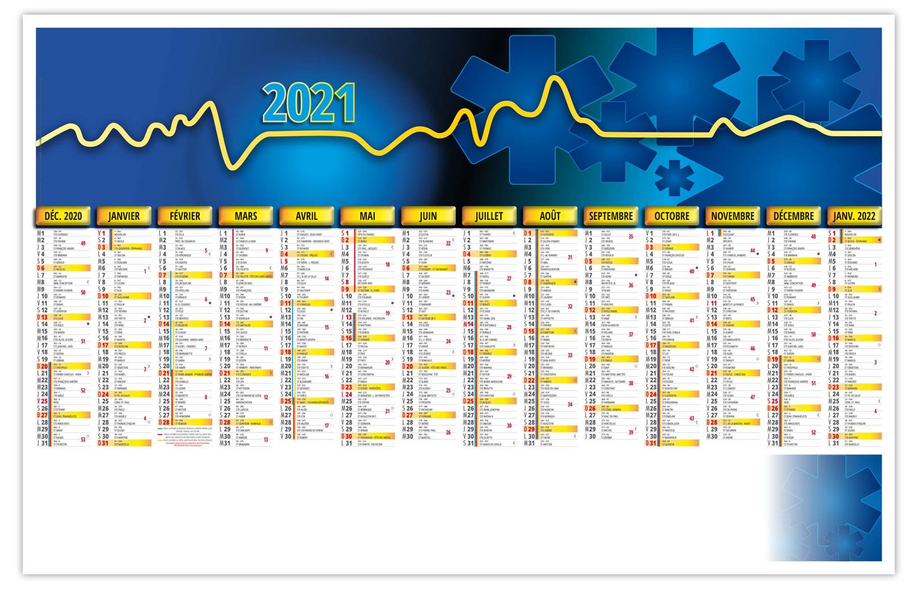 Calendrier bancaire publicitaire | Alerte léger souple - 470 x 290