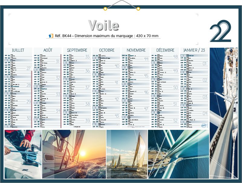 Calendrier publicitaire bateau | Calendrier bancaire
