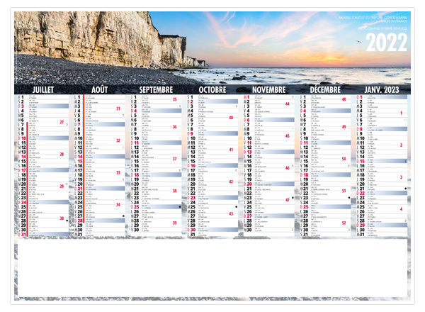 Calendrier bancaire publicitaire liberte hauts france 430 x 310