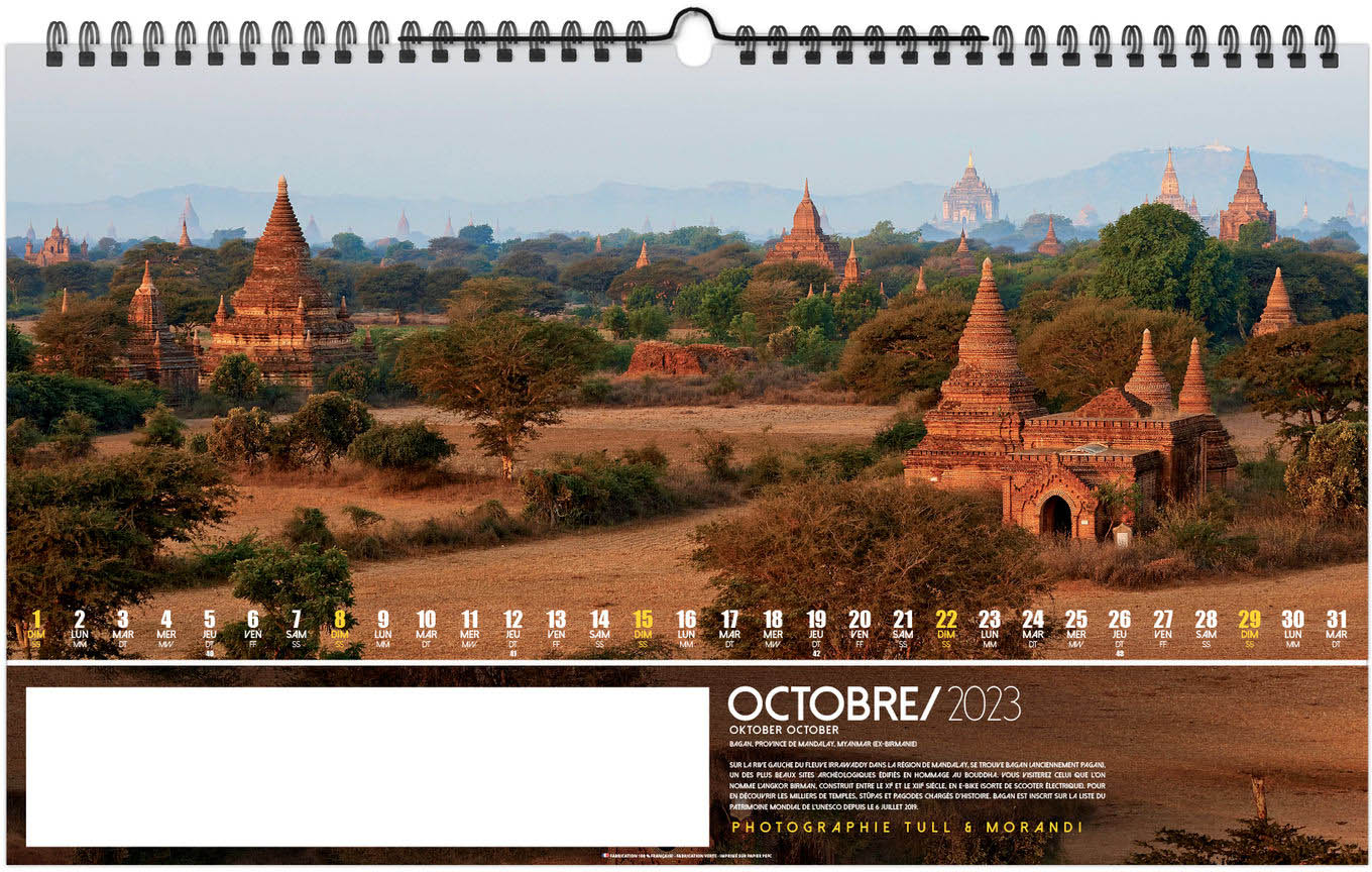 Calendrier Personnalise Illustre Destinations 13 Feuillets 600x360