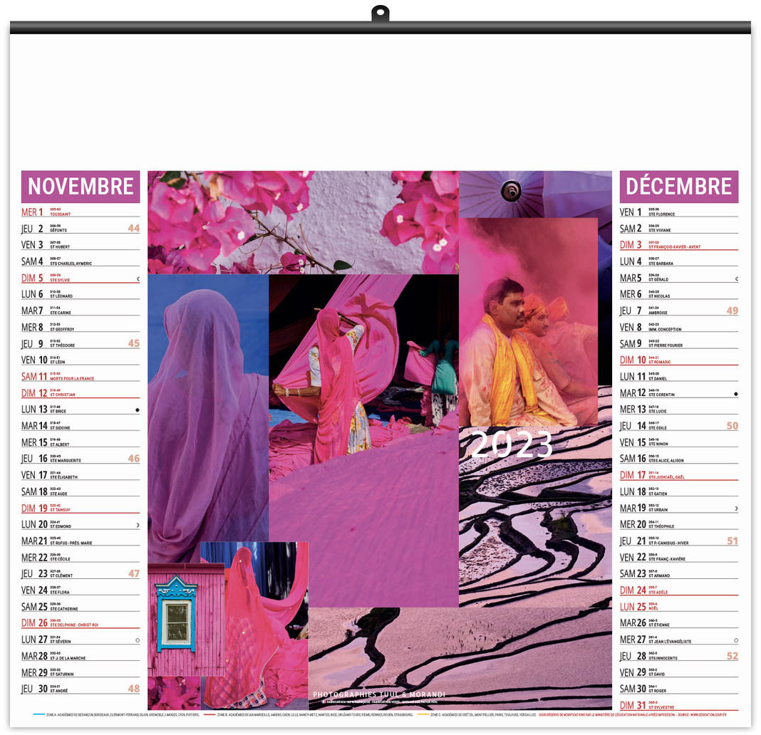 Calendrier Personnalise Illustre Eco Couleurs Voyages2023 6 Feuillets