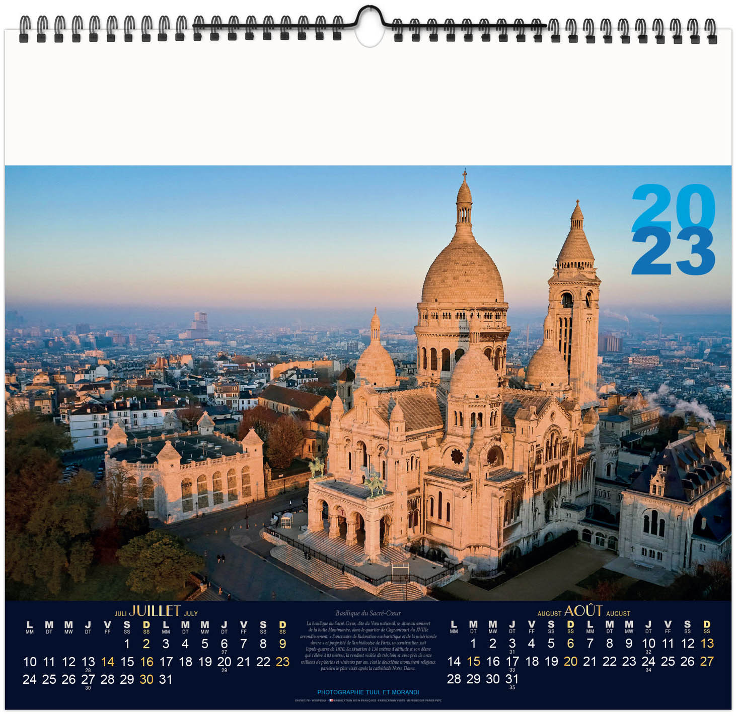 Calendrier Personnalise Illustre Paris 6 Feuillets 480x450