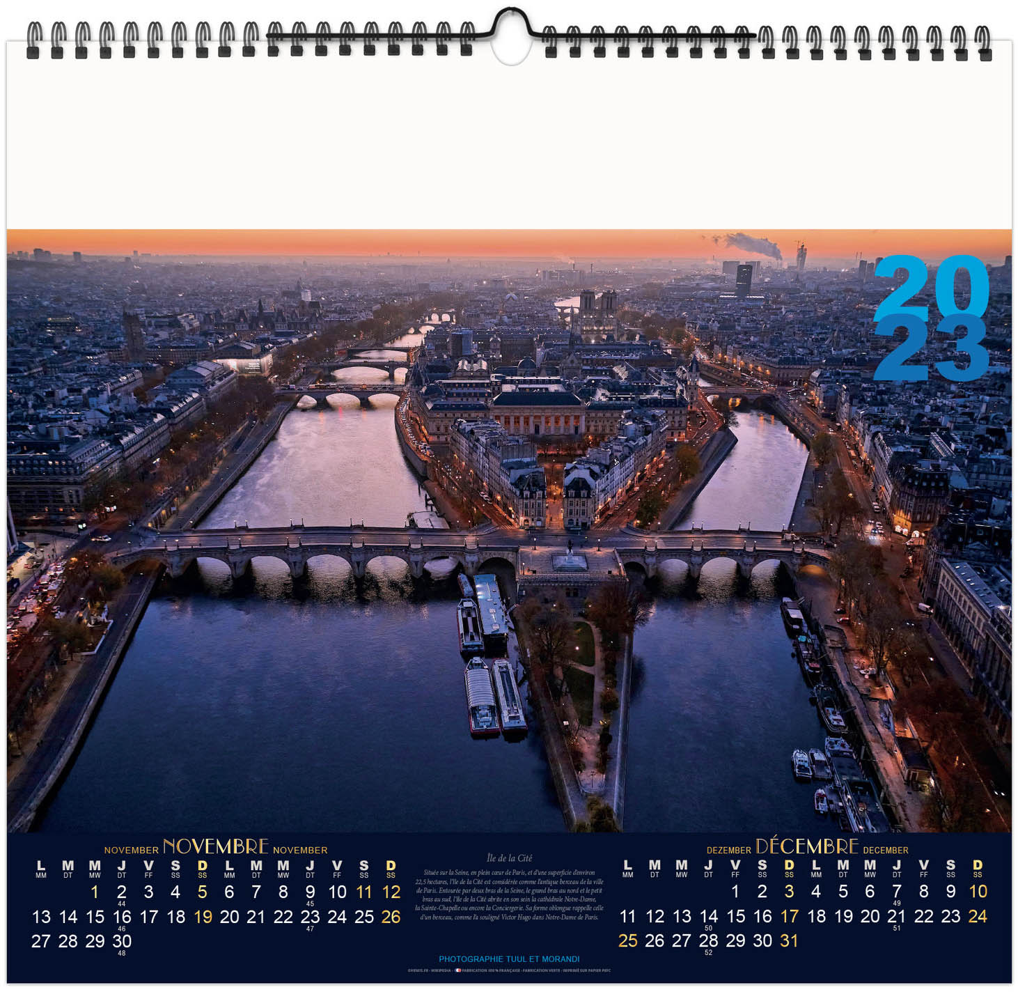 Calendrier Personnalise Illustre Paris 6 Feuillets 480x450