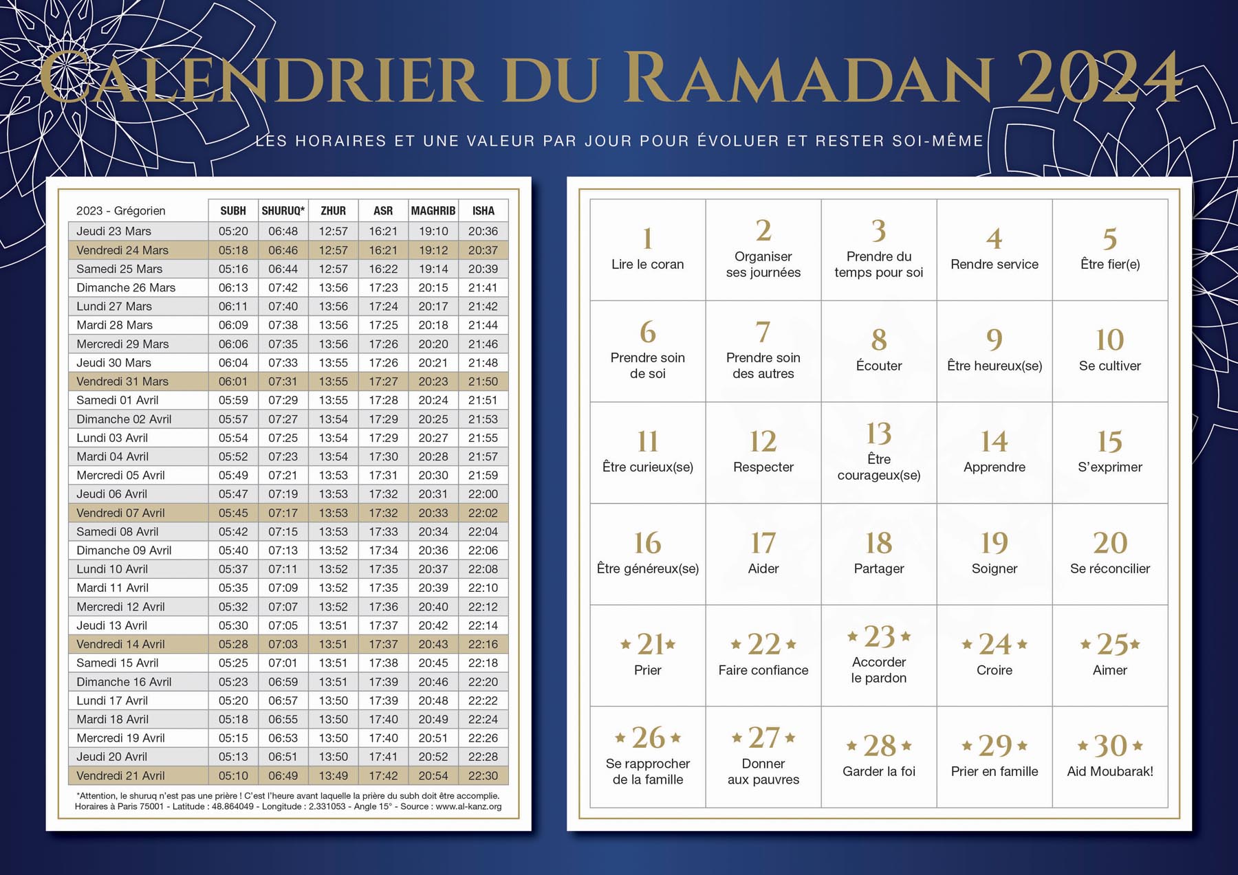 Images de Calendrier Avent Ramadan – Téléchargement gratuit sur