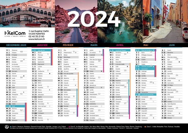 Calendriers souples - 2024 - Epaisseur 0,5mm - Infographie comprise ⋆  Réacticom - Cadeaux de fin d'année