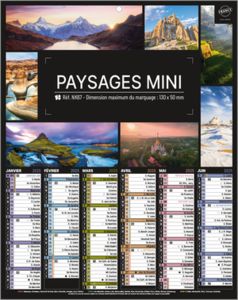 Calendrier bancaire Paysages Mini publicitaire