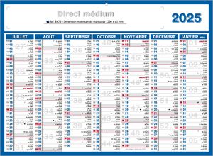 Calendrier bancaire publicitaire entreprise, Medium Direct 1