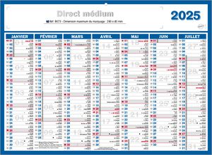 Calendrier bancaire publicitaire entreprise, Medium Direct