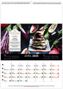 Calendrier mural couleurs cuisine 2025 3