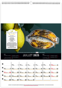 Calendrier mural couleurs cuisine 2025 6