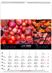 Calendrier mural couleurs marché 2025 5