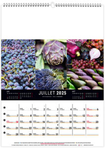 Calendrier mural couleurs marché 2025 6