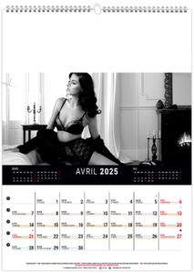 Calendrier mural lingerie 2025 3