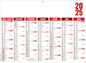 Calendrier personnalisable florentin rouge 2025 1