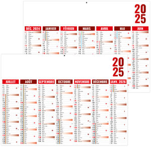 Calendrier personnalisable florentin rouge 2025