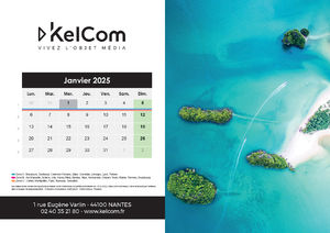 Calendrier personnalisé chevalet Plages 210 x 148 mm 1