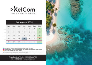 Calendrier personnalisé chevalet Plages 210 x 148 mm 12