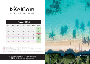 Calendrier personnalisé chevalet Plages 210 x 148 mm 2