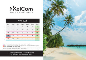 Calendrier personnalisé chevalet Plages 210 x 148 mm 4