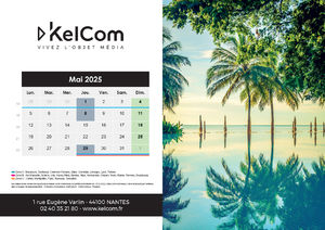 Calendrier personnalisé chevalet Plages 210 x 148 mm 5