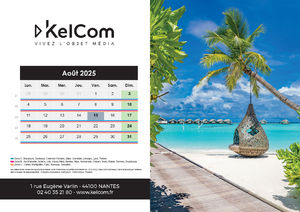 Calendrier personnalisé chevalet Plages 210 x 148 mm 8