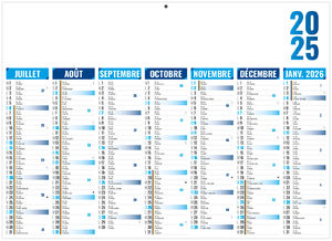 Calendrier personnalisé florentin bleu 2025 2