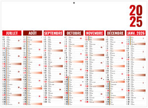 Calendrier personnalisé florentin rouge 2025 2