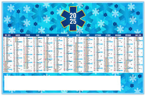 Calendrier publicitaire croix bleue 2025