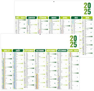 Calendrier publicitaire florentin vert 2025