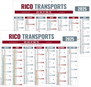 Calendrier publicitaire gameco a vos couleurs 2025