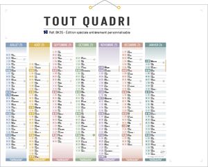 calendrier publicitaire quadri, 100 % personnalisé quadri 1