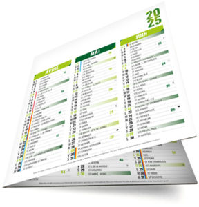 Calendrier entreprise origami carré vert 2025 1